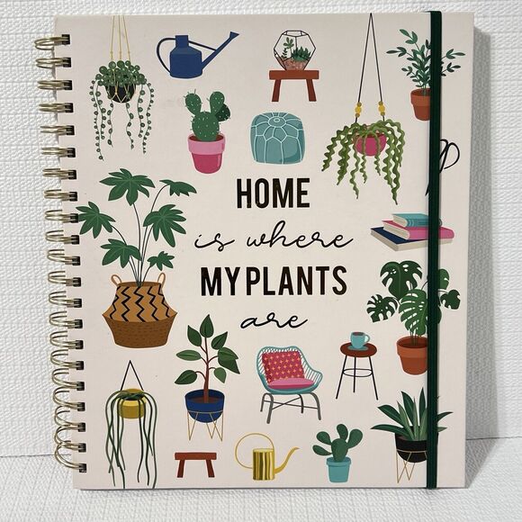 HOME is Where My PLANTS Are Hardcover Spiral Notebook Journal Pink Gold Lined - Picture 1 of 17